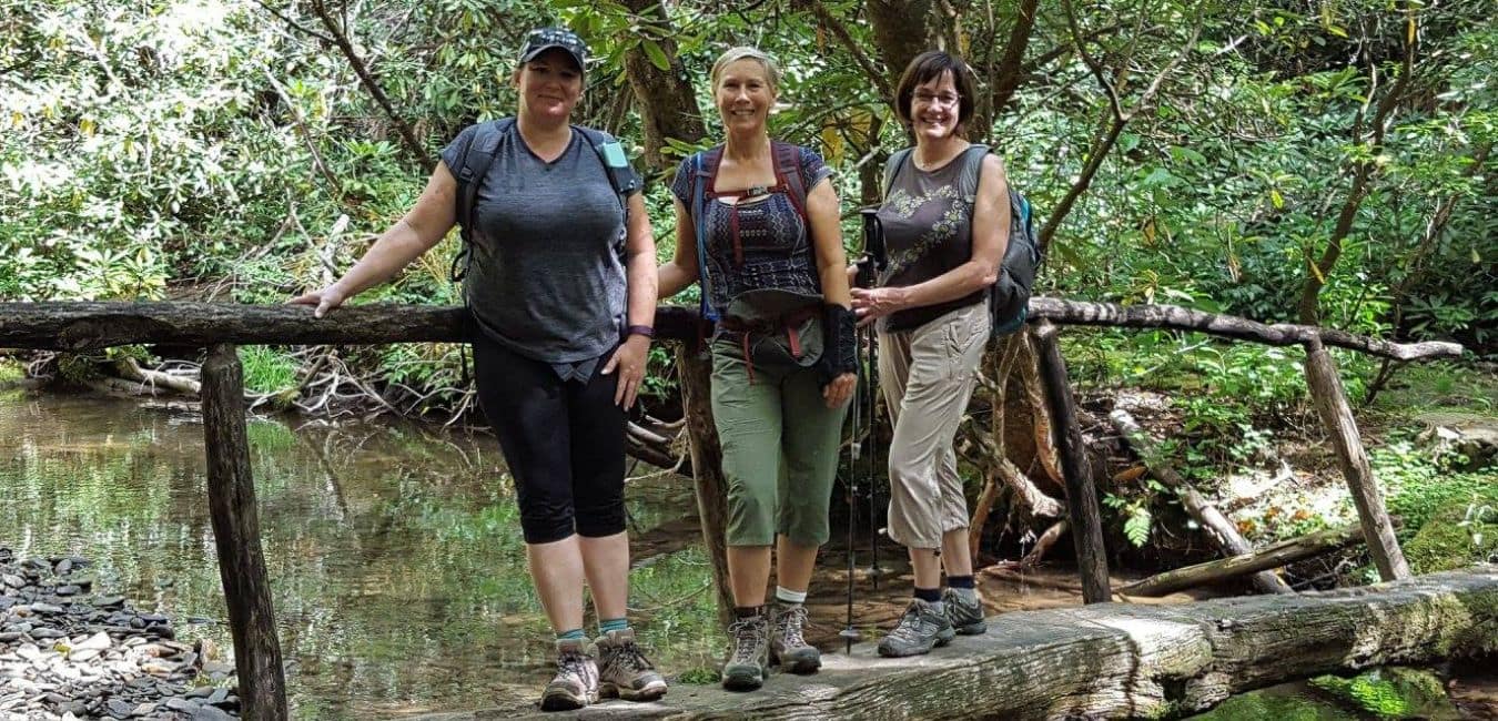 Ask Me Anything Help, I Need a Fitness Program and Only Have 30 Minutes - Tops! Does Walking Do Anything. Kelly Howard and two friends on a hike.